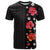 Hawaii Hibiscus and Plumeria Flowers T Shirt Tapa Tribal Pattern Half Style Colorful Mode