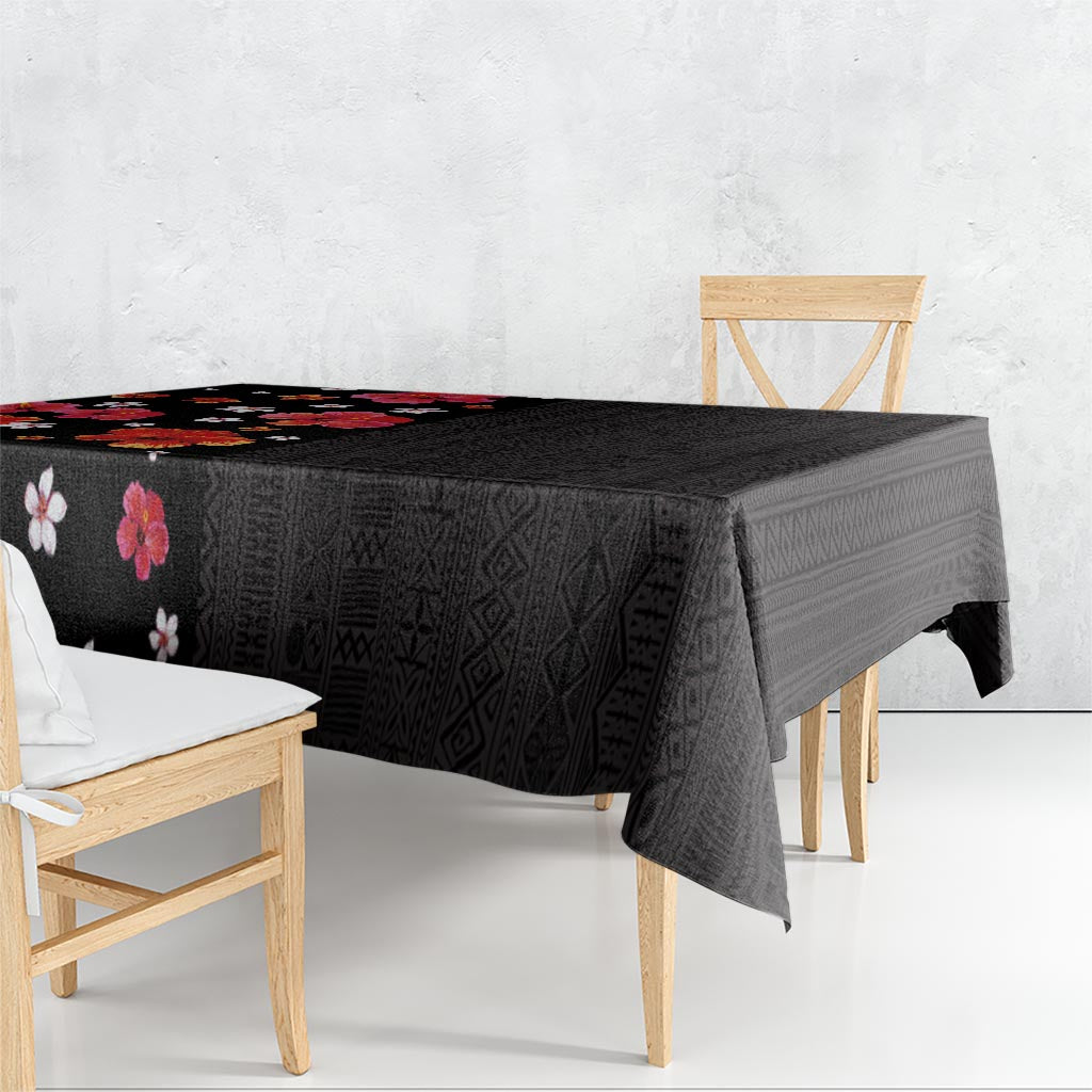Hawaii Hibiscus and Plumeria Flowers Tablecloth Tapa Tribal Pattern Half Style Colorful Mode LT03 - Polynesian Pride