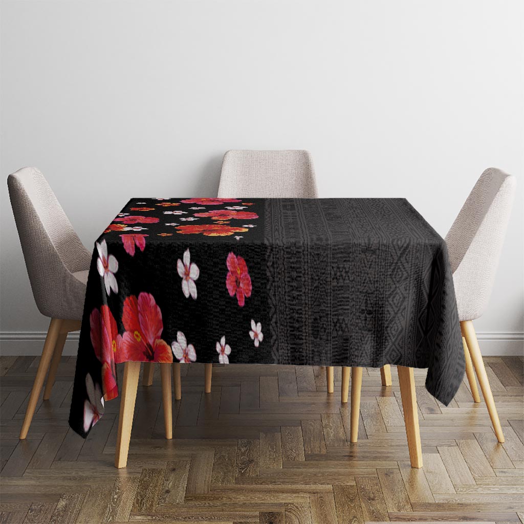 Hawaii Hibiscus and Plumeria Flowers Tablecloth Tapa Tribal Pattern Half Style Colorful Mode LT03 - Polynesian Pride