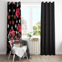 Hawaii Hibiscus and Plumeria Flowers Window Curtain Tapa Tribal Pattern Half Style Colorful Mode LT03 - Polynesian Pride