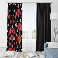 Hawaii Hibiscus and Plumeria Flowers Window Curtain Tapa Tribal Pattern Half Style Colorful Mode LT03 - Polynesian Pride