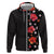 Hawaii Hibiscus and Plumeria Flowers Zip Hoodie Tapa Tribal Pattern Half Style Colorful Mode