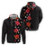 Hawaii Hibiscus and Plumeria Flowers Zip Hoodie Tapa Tribal Pattern Half Style Colorful Mode