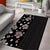 Hawaii Hibiscus and Plumeria Flowers Area Rug Tapa Tribal Pattern Half Style Grayscale Mode