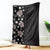 Hawaii Hibiscus and Plumeria Flowers Blanket Tapa Tribal Pattern Half Style Grayscale Mode