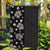 Hawaii Hibiscus and Plumeria Flowers Garden Flag Tapa Tribal Pattern Half Style Grayscale Mode