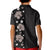 Hawaii Hibiscus and Plumeria Flowers Kid Polo Shirt Tapa Tribal Pattern Half Style Grayscale Mode