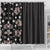 Hawaii Hibiscus and Plumeria Flowers Shower Curtain Tapa Tribal Pattern Half Style Grayscale Mode