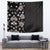 Hawaii Hibiscus and Plumeria Flowers Tapestry Tapa Tribal Pattern Half Style Grayscale Mode