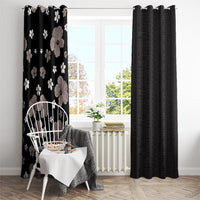 Hawaii Hibiscus and Plumeria Flowers Window Curtain Tapa Tribal Pattern Half Style Grayscale Mode LT03 - Polynesian Pride