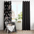 Hawaii Hibiscus and Plumeria Flowers Window Curtain Tapa Tribal Pattern Half Style Grayscale Mode