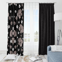 Hawaii Hibiscus and Plumeria Flowers Window Curtain Tapa Tribal Pattern Half Style Grayscale Mode LT03 - Polynesian Pride