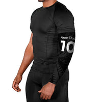 New Zealand Rugby Custom Arm Sleeves Sporty Silver Fern Shape with Maori Tattoos - Polynesian Pride