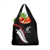 New Zealand Rugby Grocery Bag Sporty Silver Fern Shape with Maori Tattoos - Polynesian Pride