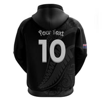 New Zealand Rugby Custom Hoodie Sporty Silver Fern Shape with Maori Tattoos - Polynesian Pride