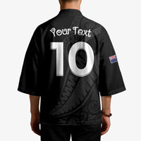 New Zealand Rugby Custom Kimono Sporty Silver Fern Shape with Maori Tattoos - Polynesian Pride