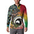 Vanuatu and Australia Together Button Sweatshirt Kangaroo with Pig Tusk Indigenous Pattern