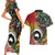 Vanuatu and Australia Together Couples Matching Short Sleeve Bodycon Dress and Hawaiian Shirt Kangaroo with Pig Tusk Indigenous Pattern