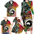 Vanuatu and Australia Together Family Matching Long Sleeve Bodycon Dress and Hawaiian Shirt Kangaroo with Pig Tusk Indigenous Pattern