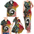 Vanuatu and Australia Together Family Matching Tank Maxi Dress and Hawaiian Shirt Kangaroo with Pig Tusk Indigenous Pattern