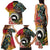 Vanuatu and Australia Together Family Matching Tank Maxi Dress and Hawaiian Shirt Kangaroo with Pig Tusk Indigenous Pattern