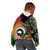 Vanuatu and Australia Together Kid Hoodie Kangaroo with Pig Tusk Indigenous Pattern