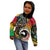 Vanuatu and Australia Together Kid Hoodie Kangaroo with Pig Tusk Indigenous Pattern