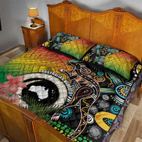 Vanuatu and Australia Together Quilt Bed Set Kangaroo with Pig Tusk Indigenous Pattern LT03 - Polynesian Pride