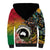 Vanuatu and Australia Together Sherpa Hoodie Kangaroo with Pig Tusk Indigenous Pattern