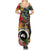 Vanuatu and Australia Together Summer Maxi Dress Kangaroo with Pig Tusk Indigenous Pattern