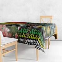 Vanuatu and Australia Together Tablecloth Kangaroo with Pig Tusk Indigenous Pattern LT03 - Polynesian Pride