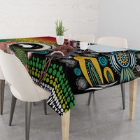 Vanuatu and Australia Together Tablecloth Kangaroo with Pig Tusk Indigenous Pattern LT03 - Polynesian Pride
