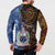 Samoa and Australia Together Button Sweatshirt Kangaroo and Tribal Hibiscus Aboriginal Pattern