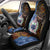 Samoa and Australia Together Car Seat Cover Kangaroo and Tribal Hibiscus Aboriginal Pattern