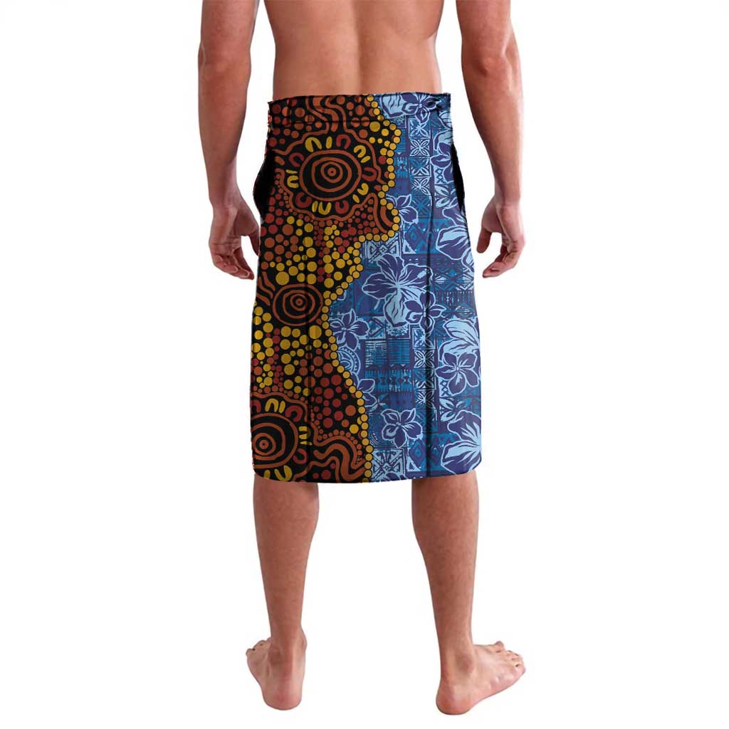 Samoa and Australia Together Lavalava Kangaroo and Tribal Hibiscus Aboriginal Pattern LT03 - Polynesian Pride