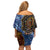 Samoa and Australia Together Off Shoulder Short Dress Kangaroo and Tribal Hibiscus Aboriginal Pattern