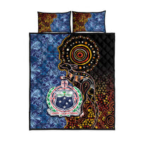 Samoa and Australia Together Quilt Bed Set Kangaroo and Tribal Hibiscus Aboriginal Pattern LT03 - Polynesian Pride