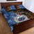 Samoa and Australia Together Quilt Bed Set Kangaroo and Tribal Hibiscus Aboriginal Pattern