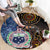 Samoa and Australia Together Round Carpet Kangaroo and Tribal Hibiscus Aboriginal Pattern