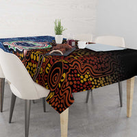 Samoa and Australia Together Tablecloth Kangaroo and Tribal Hibiscus Aboriginal Pattern LT03 - Polynesian Pride