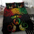 Personalised Pohnpei Independence Day Bedding Set Polynesian Tattoo and Plumeria Reggae Color