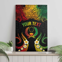 Personalised Pohnpei Independence Day Canvas Wall Art Polynesian Tattoo and Plumeria Reggae Color LT03 - Polynesian Pride