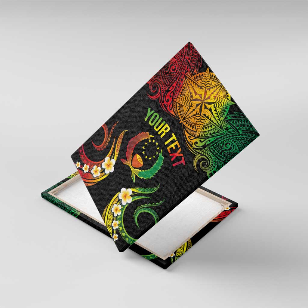 Personalised Pohnpei Independence Day Canvas Wall Art Polynesian Tattoo and Plumeria Reggae Color LT03 With Frame Reggae - Polynesian Pride