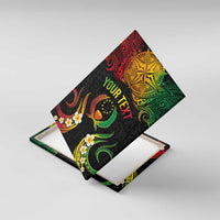 Personalised Pohnpei Independence Day Canvas Wall Art Polynesian Tattoo and Plumeria Reggae Color LT03 With Frame Reggae - Polynesian Pride