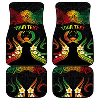 Personalised Pohnpei Independence Day Car Mats Polynesian Tattoo and Plumeria Reggae Color LT03 - Polynesian Pride