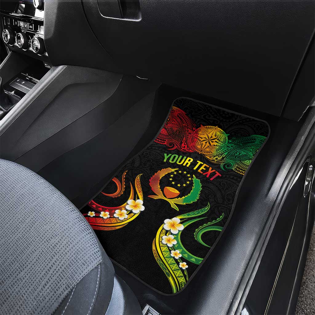Personalised Pohnpei Independence Day Car Mats Polynesian Tattoo and Plumeria Reggae Color LT03 - Polynesian Pride