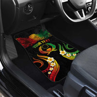 Personalised Pohnpei Independence Day Car Mats Polynesian Tattoo and Plumeria Reggae Color LT03 - Polynesian Pride