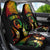 Personalised Pohnpei Independence Day Car Seat Cover Polynesian Tattoo and Plumeria Reggae Color