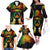 Personalised Pohnpei Independence Day Family Matching Off The Shoulder Long Sleeve Dress and Hawaiian Shirt Polynesian Tattoo and Plumeria Reggae Color