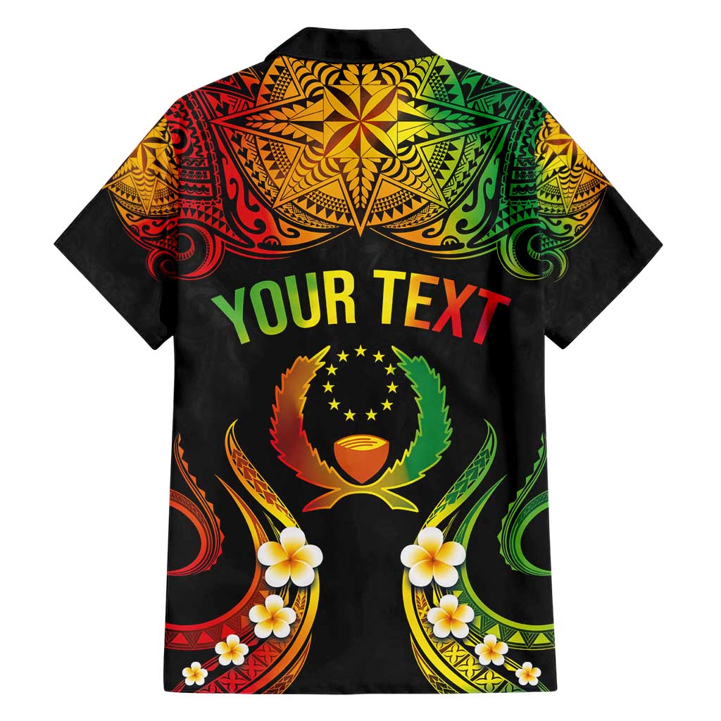 Personalised Pohnpei Independence Day Hawaiian Shirt Polynesian Tattoo and Plumeria Reggae Color LT03 - Polynesian Pride